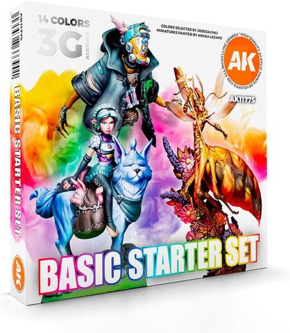 AKI Acrylics 3Gen Set AK11775 Basic Starter Set 14 Colors - 17ml