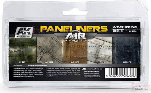 AKI Air Series: Panel Liners Weathering Combo Enamel Paint Set 5 Colors - 35ml