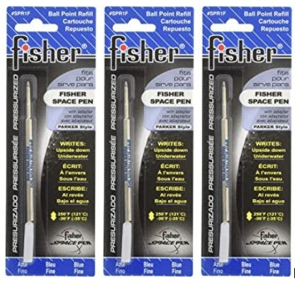 Fisher Space Pen Refill - Blue Ink - Fine Point, 3 Pack