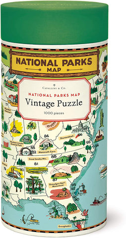 Cavallini Papers & Co. National Parks Maps 1,000 Piece Puzzle