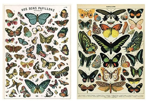 Cavallini Wrap - Butterflies - 2 x Poster Set - 20 x 28" Wrap