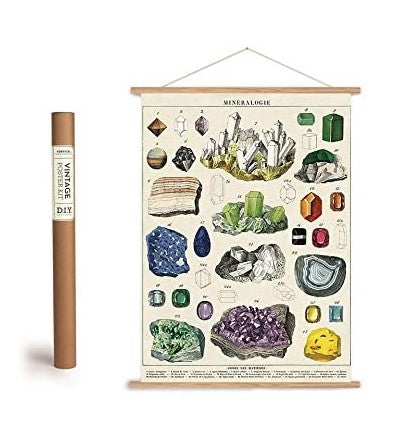 Cavallini Decorative Wrap Poster Set - DIY Vertical Poster Kit and Mineralogie Wrapping Paper Poster