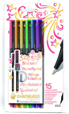 Chameleon Pack of 6 Pen Set Fineliners - Primary Colours