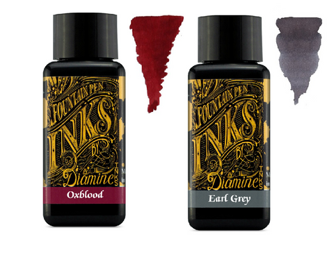 Diamine - 30ml Fountain Pen Ink 2 Pack - Oxblood & Earl Grey