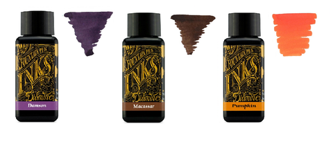 Diamine Fountain Pen Ink 30ml - 3 Pack - Damson & Macassar & Pumpkin