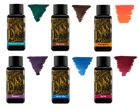 Diamine Fountain Pen Ink 30ml - Colour Wheel 5 - 6 Pack