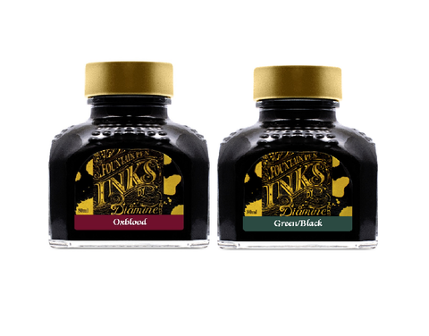 Diamine - 80ml Fountain Pen Ink 2 Pack - Oxblood & Green Black