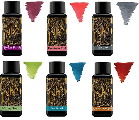 Diamine - 30ml Fountain Pen Ink - Colour Wheel 2 - 6 Pack