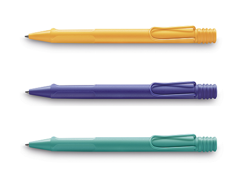 LAMY safari Ballpoint Pen Set - Pack of 3 Pens - Mango Aquamarine Violet - Candy Special Edition 2020