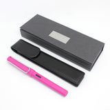 Lamy Safari Fountain Pen and Black Leather Pen Holder Gift Set by Creoly.