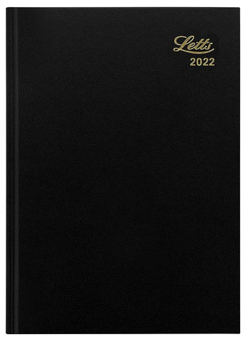 Letts 2022 Standard A5 Diary Day to Page - English - Black