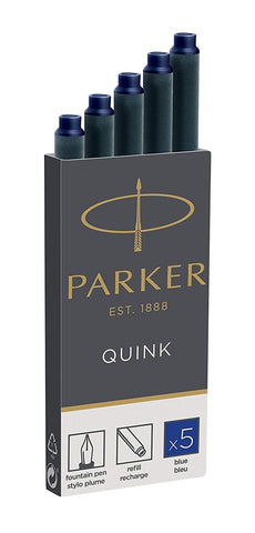 Parker - Quink Ink Cartridges - Box of 5 - Permanent Blue