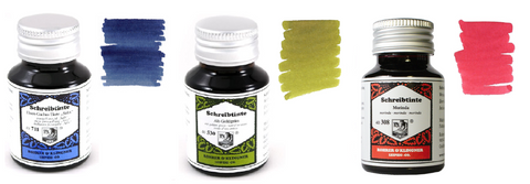 Rohrer & Klingner - 50ml Bottles Fountain Pen Ink Set - 3 x Bottles - Salix & Alt Goldgrün & Morinda