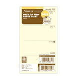 Filofax Cotton Cream Week to View Diary Refill Pack - Personal Size - 2022 (English)