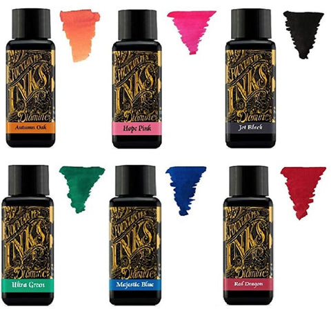 Diamine - 30ml Fountain Pen Ink - Colour Wheel 3 - 6 Pack