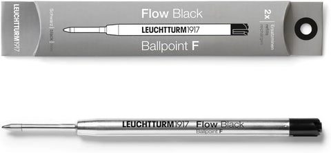 LEUCHTTURM1917 - Double Pack Ballpoint Pen Refills for Drehgriffel Nr. 1 - Fine - Black
