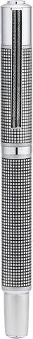 Yookers Metis Refillable Fibre Pen in Satin Chrome Black Grid - 1.0mm Tip