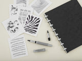 Yookers Metis Refillable Fibre Pen in Satin Chrome Black Grid - 1.0mm Tip