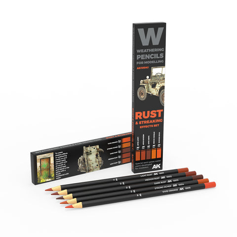AK Interactive - Weathering Pencils - Rust and Streaking Set