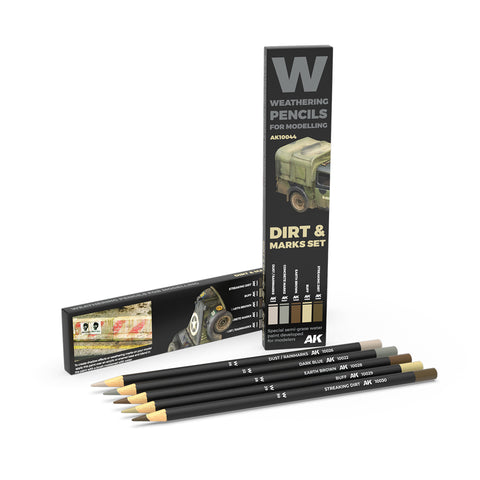 AK Interactive - Weathering Pencil Set - Dirt and Marks