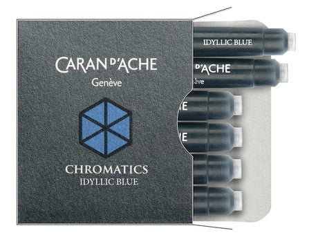 Caran d'Ache Chromatics Box of 6 ink cartridges - Idyllic Blue