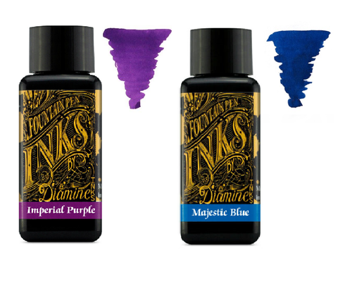 Diamine - 30ml Fountain Pen Ink 2 Pack - Imperial Purple & Majestic Blue