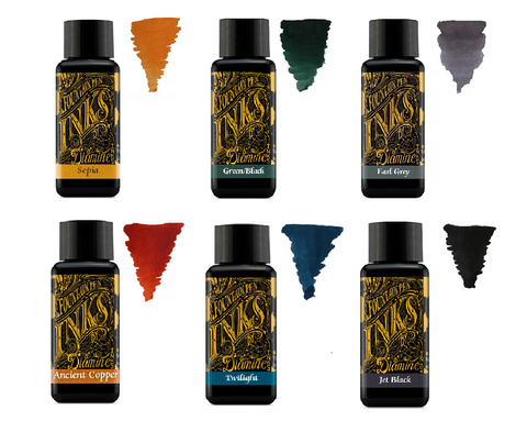 Diamine - 30ml Fountain Pen Ink - Core Colour Set - 6 x Bottles