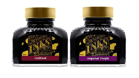Diamine - 80ml Fountain Pen Ink 2 Pack - Oxblood & Imperial Purple