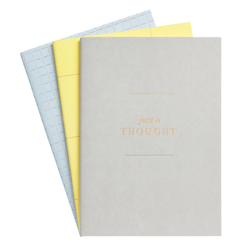 kikki.K - A5 Notebooks - Less is More - Essential 3 Pack - Mixed Colours