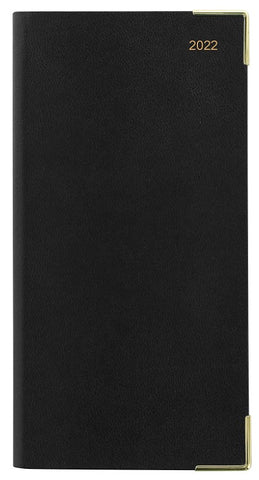 Letts 2022 Classic Slim Diary Week to View with Appointments - English - Black