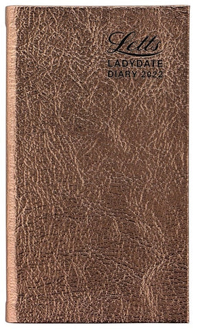 Letts 2022 Ladydate Medium Pocket Diary Week to View - English - Rose Gold