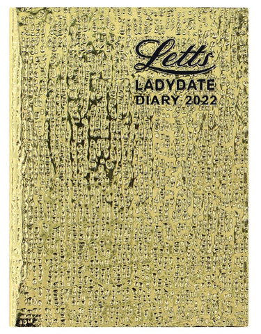 Letts 2022 Ladydate Mini Pocket Diary Week to View with Pencil - English - Gold
