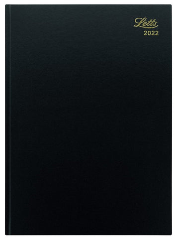 Letts 2022 Standard A4 Diary Day to Page - English - Black