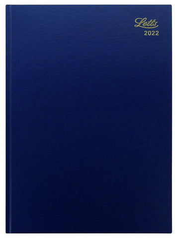 Letts 2022 Standard A4 Diary Day to Page - English - Blue