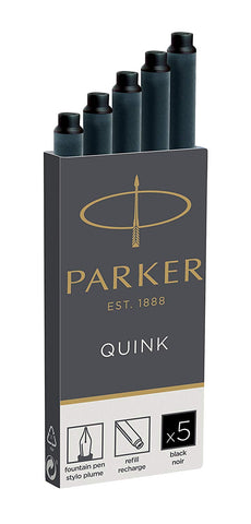 Parker - Quink Ink Cartridges - Box of 5 - Permanent Black