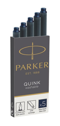 Parker - Quink Ink Cartridges - Box of 5 - Permanent Blue/Black