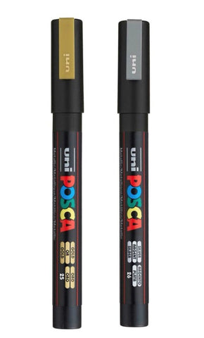 POSCA Paint Markers - PC-1MR Gold and Silver 2 Pack