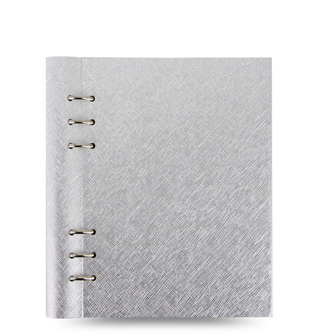 Filofax Saffiano Metallic A5 Clipbook in Silver | New 2018 Colour!