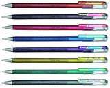 Pentel - Hybrid Dual Metallic Gel Rollers - 1.00mm - Set of 8 - Assorted Colours