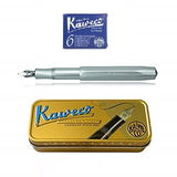 Kaweco AL Sport Fountain Pen (Medium Nib) Gift Set + Pack of 6 Royal Blue Ink Cartridges